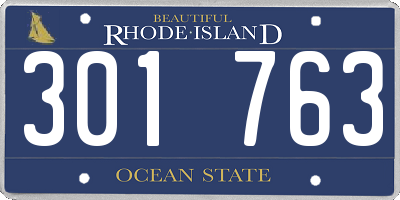 RI license plate 301763