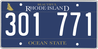 RI license plate 301771