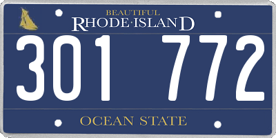 RI license plate 301772