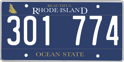 RI license plate 301774