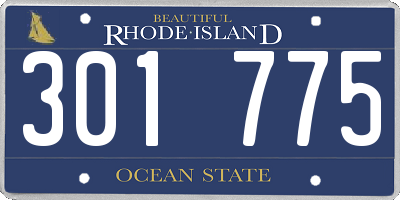 RI license plate 301775