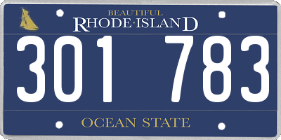 RI license plate 301783