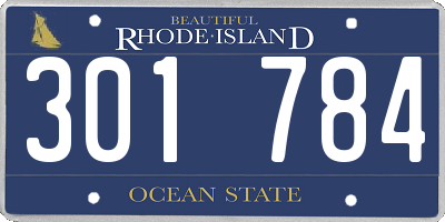 RI license plate 301784
