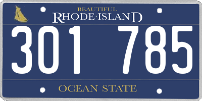RI license plate 301785