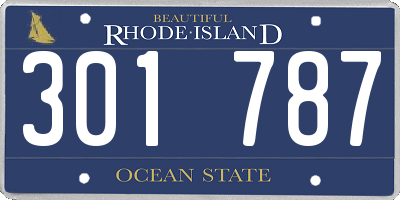RI license plate 301787