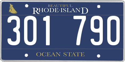 RI license plate 301790