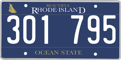 RI license plate 301795