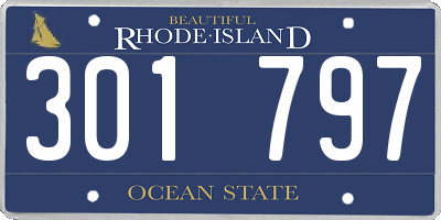 RI license plate 301797