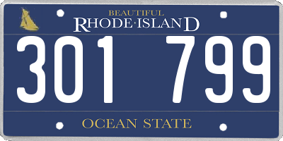 RI license plate 301799