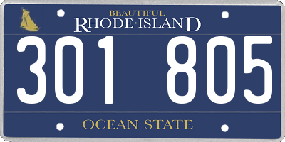 RI license plate 301805
