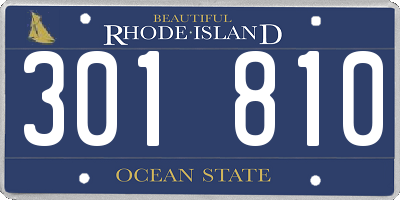 RI license plate 301810