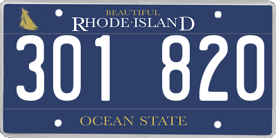 RI license plate 301820