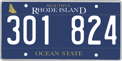 RI license plate 301824