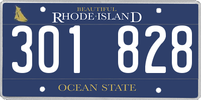 RI license plate 301828