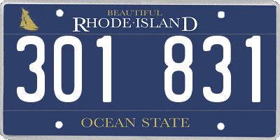 RI license plate 301831