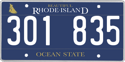 RI license plate 301835