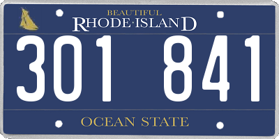RI license plate 301841
