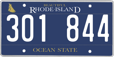 RI license plate 301844