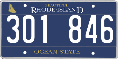 RI license plate 301846