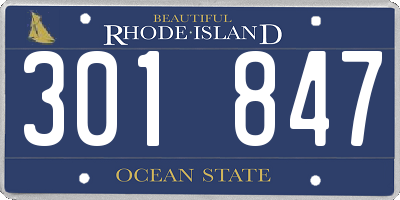 RI license plate 301847