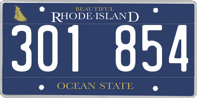 RI license plate 301854