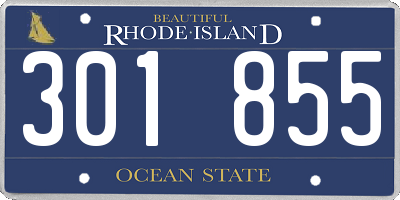 RI license plate 301855