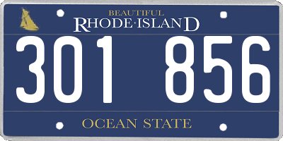 RI license plate 301856