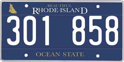 RI license plate 301858