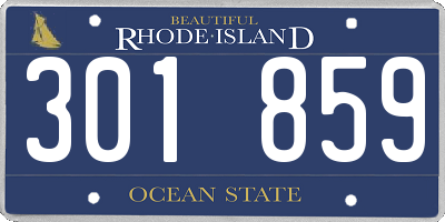 RI license plate 301859