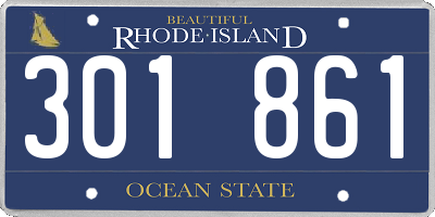 RI license plate 301861
