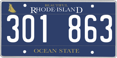 RI license plate 301863