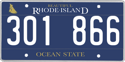 RI license plate 301866