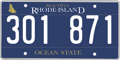 RI license plate 301871