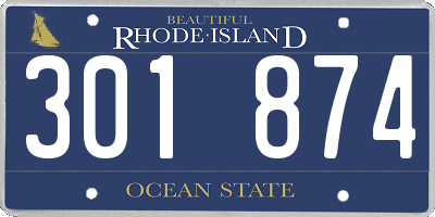 RI license plate 301874