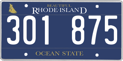 RI license plate 301875