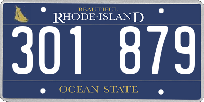 RI license plate 301879