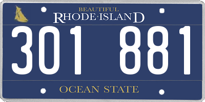 RI license plate 301881