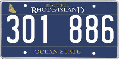 RI license plate 301886