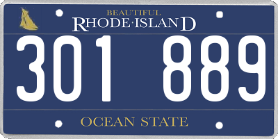 RI license plate 301889