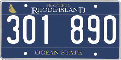 RI license plate 301890