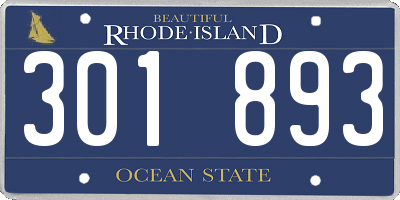 RI license plate 301893