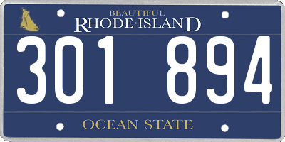 RI license plate 301894