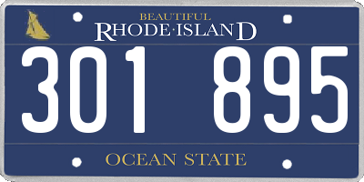 RI license plate 301895
