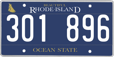 RI license plate 301896