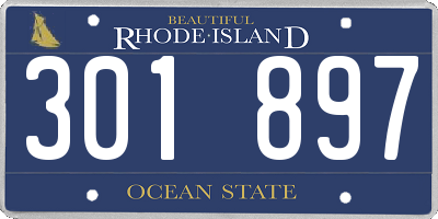 RI license plate 301897