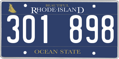 RI license plate 301898