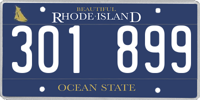 RI license plate 301899