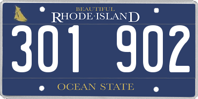RI license plate 301902