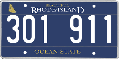 RI license plate 301911