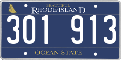 RI license plate 301913